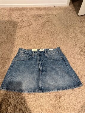Cotton On Distressed Denim Circle Skirt - Blue